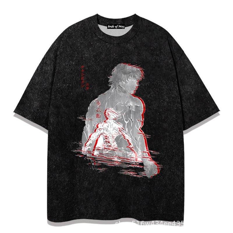Anime cartoon wash distressed men