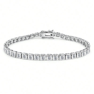 New 3mm Square Zircon Bracelet for Men and Women, Elegant Jewelry with Full Diamond Ice Sugar Design