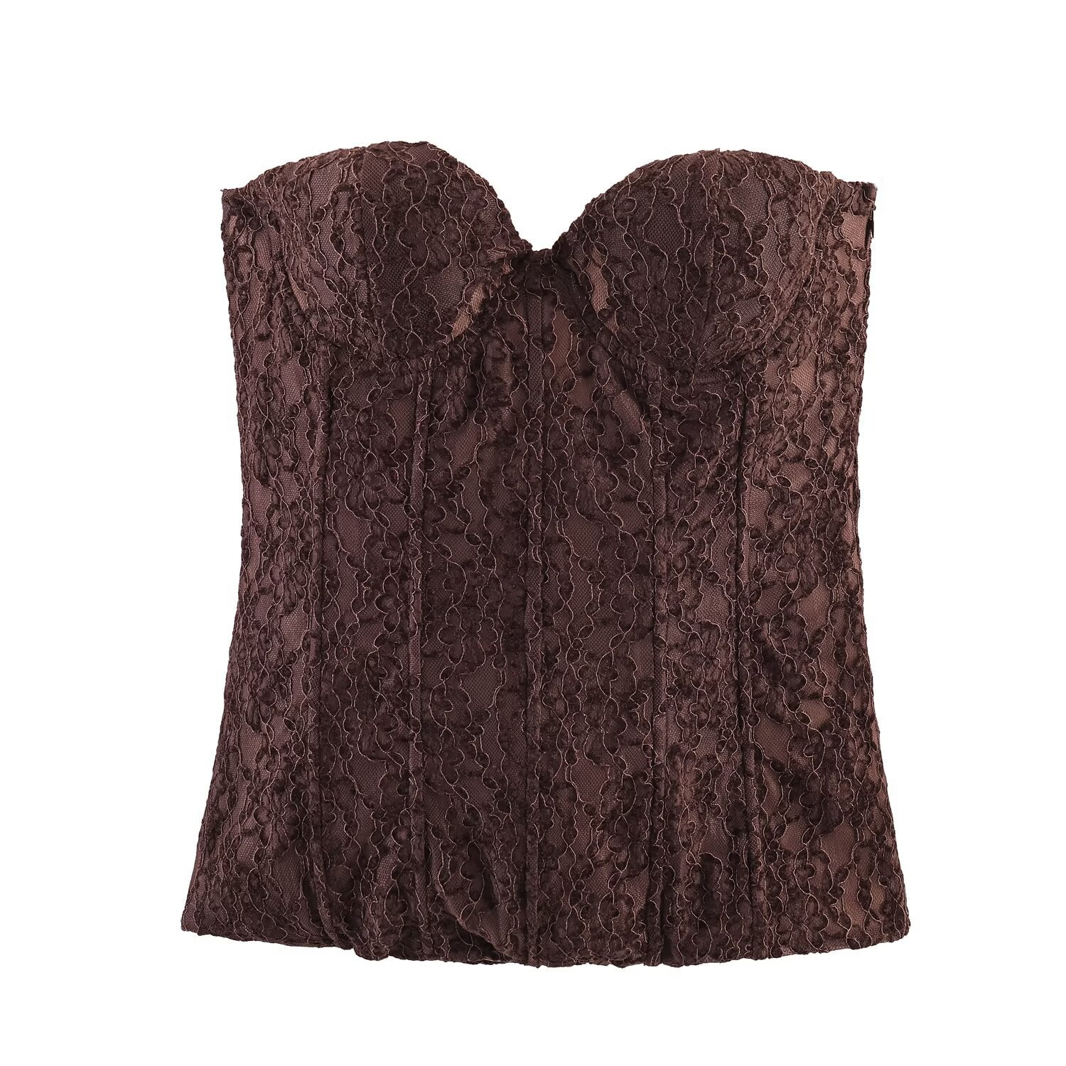 Chic Velvet Lace Bodysuit Crop Top for Women