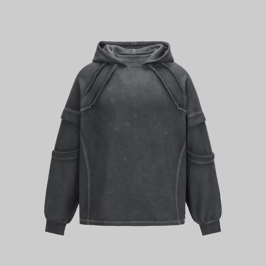 exposed loop spliced hoodie