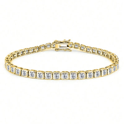 New 3mm Square Zircon Bracelet for Men and Women, Elegant Jewelry with Full Diamond Ice Sugar Design