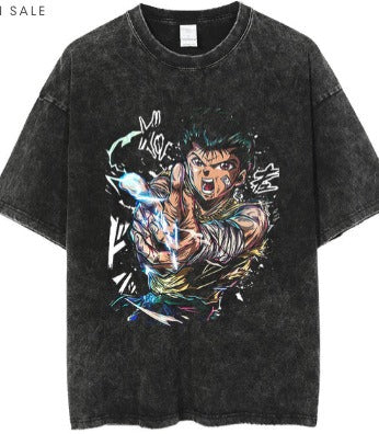 Anime cartoon wash distressed men