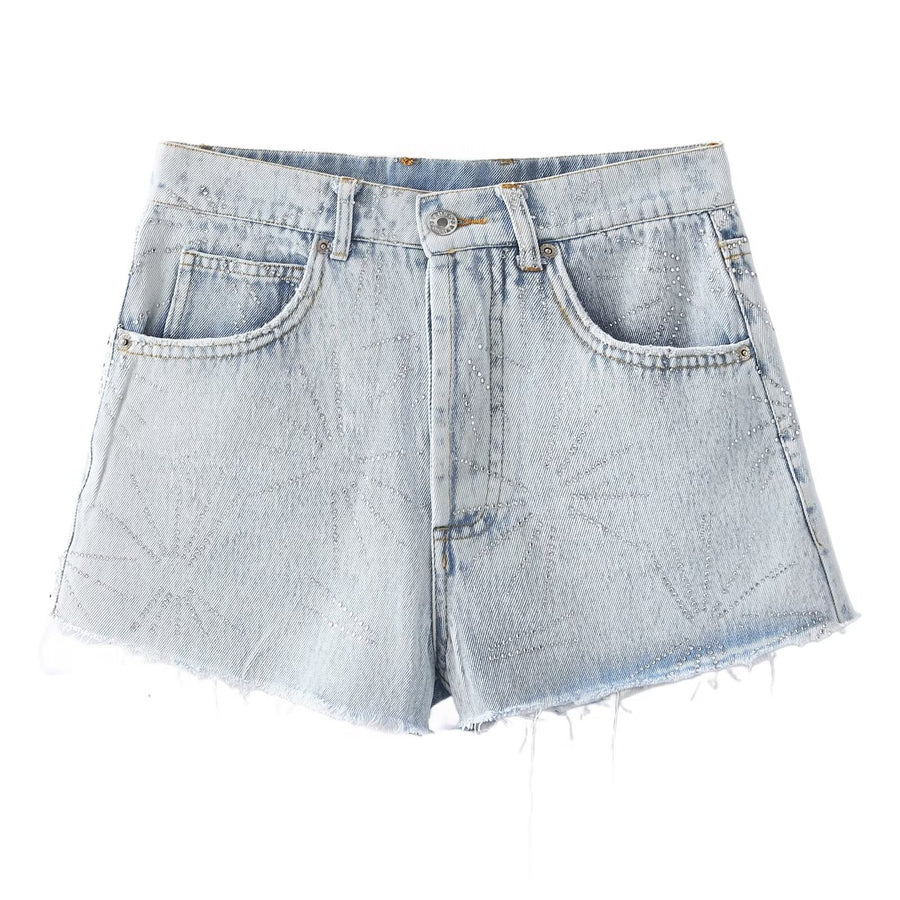 Mid-Waist Denim Shorts for Women