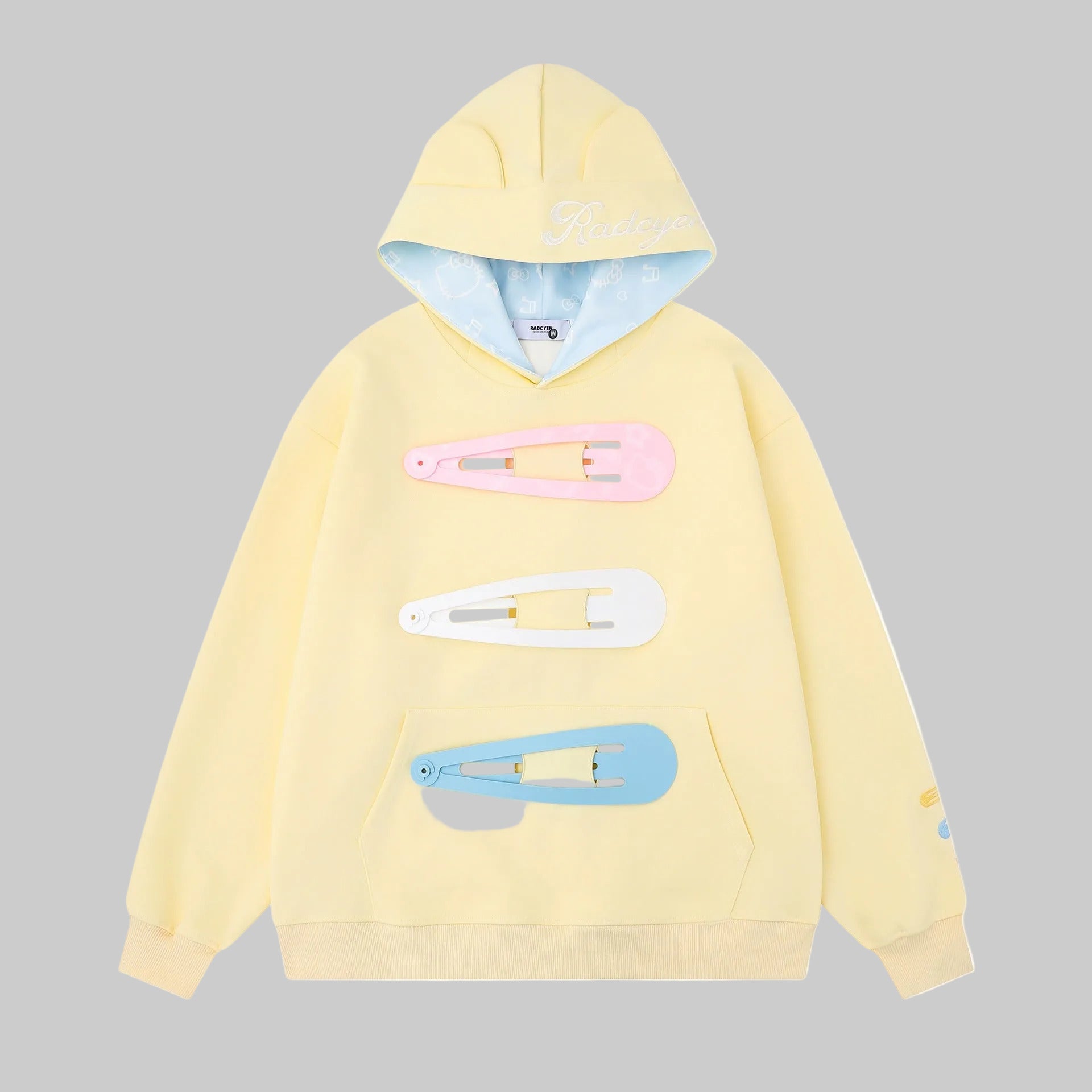 Colorful hair clip hoodie women
