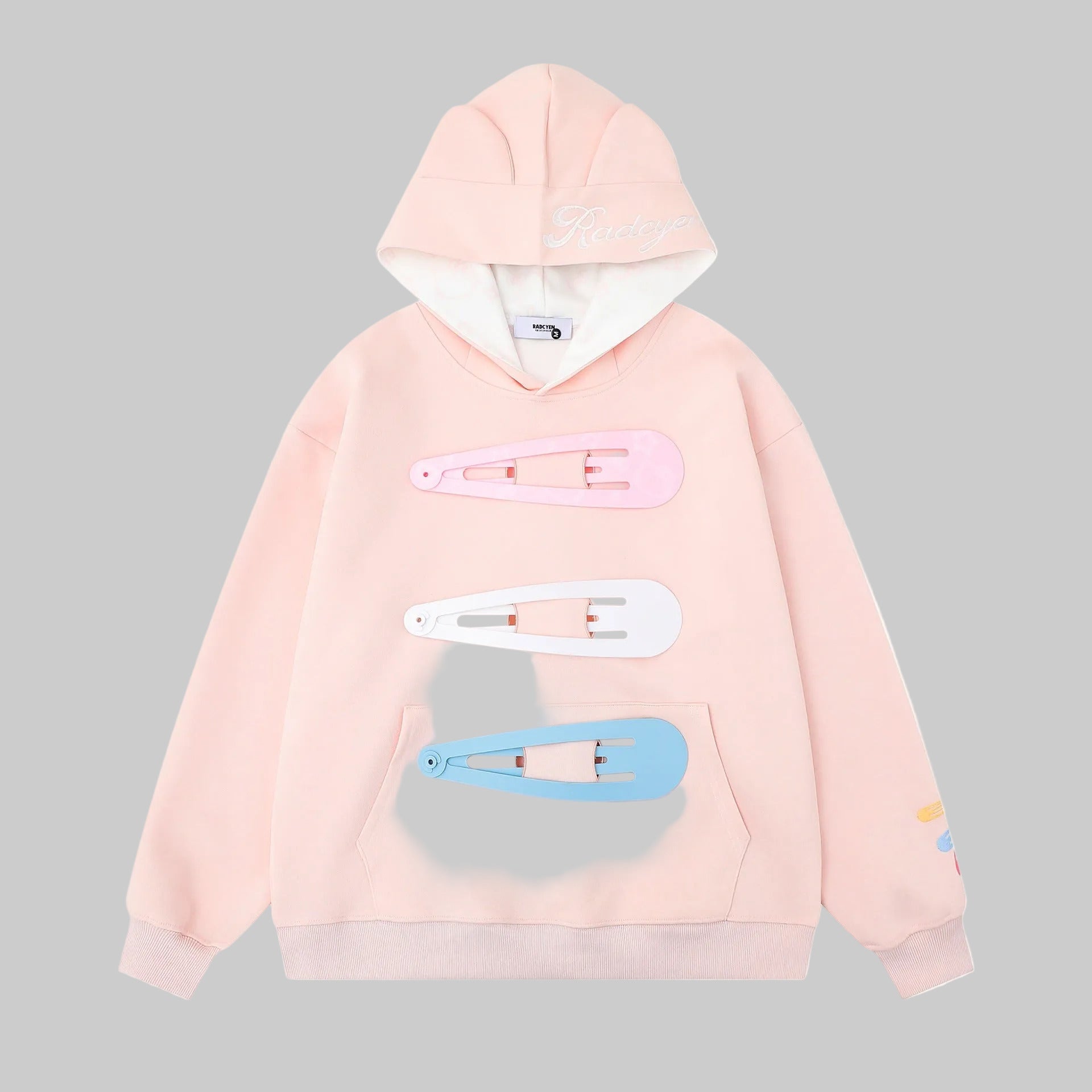 Colorful hair clip hoodie women