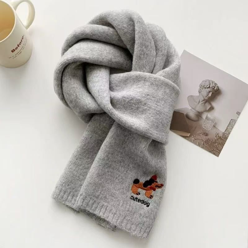 Autumn and winter neck scarf shawl, warm solid color