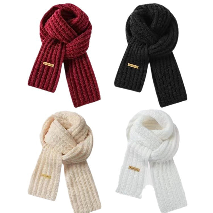 Autumn and winter neck scarf shawl, warm solid color