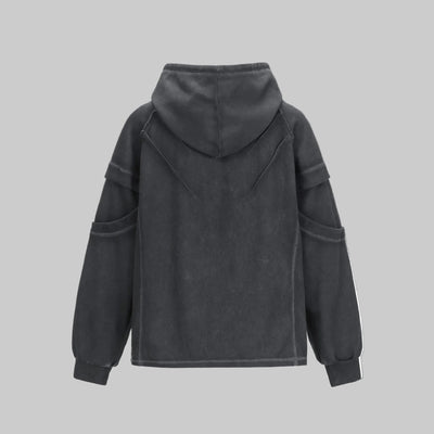 exposed loop spliced hoodie