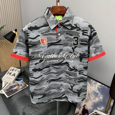 Camouflage Short Sleeve Polo Shirt for Men