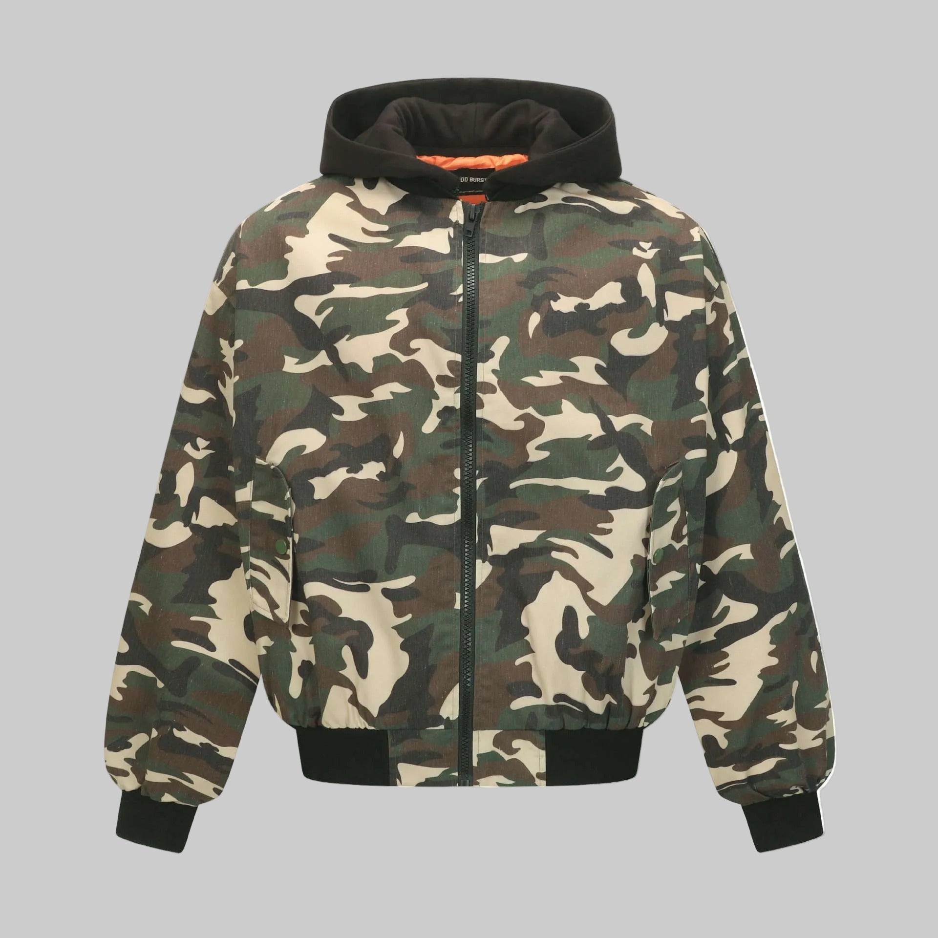 Street Camouflage Patchwork Loose Hooded