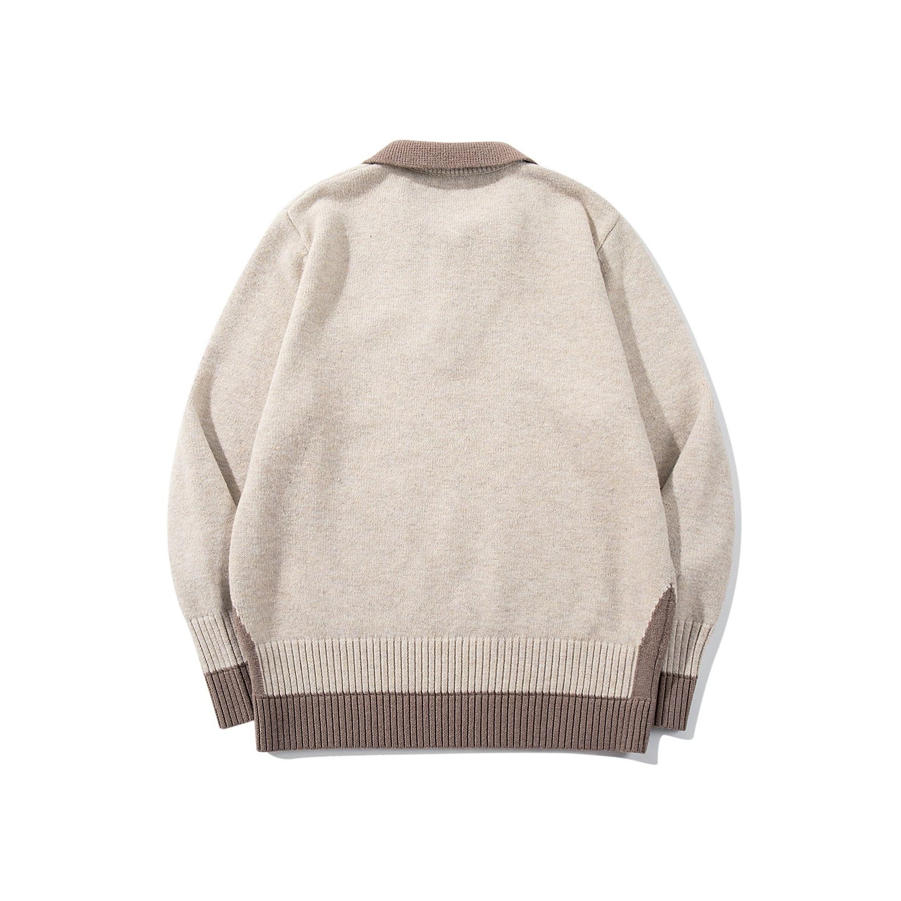 Color-Blocked Mock Two-Piece Knit Sweater