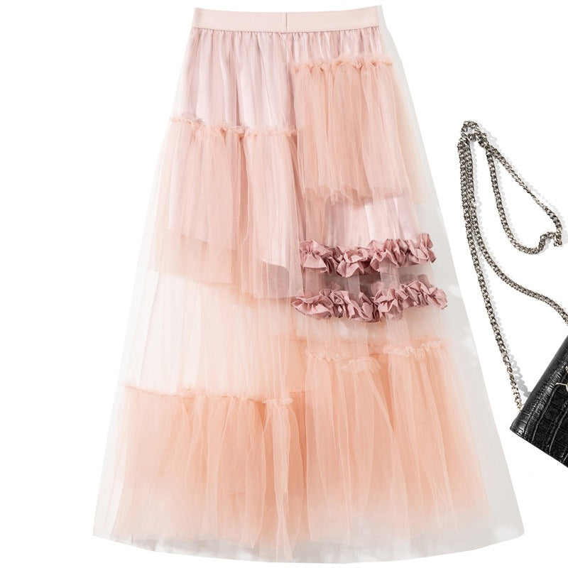 Women's Splicing Trouser Skirt Irregular Skirt