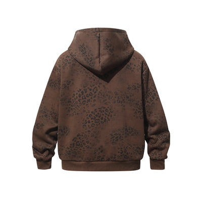 leopard print zip up hoodie