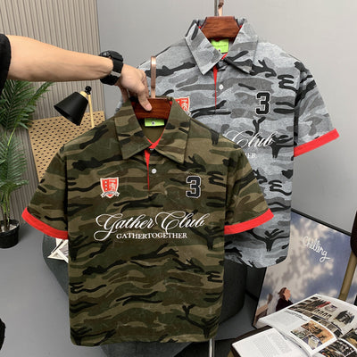 Camouflage Short Sleeve Polo Shirt for Men