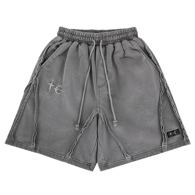 retro heavyweight washed casual shorts