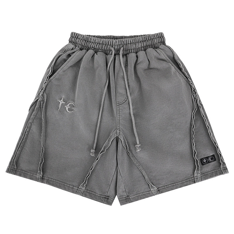 retro heavyweight washed casual shorts