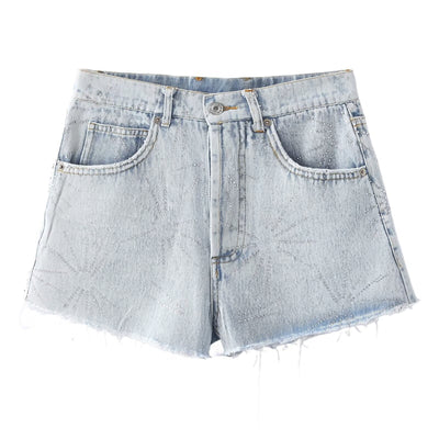 Mid-Waist Denim Shorts for Women