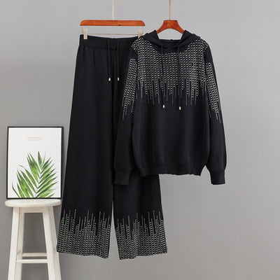 High neck sweater loose suit way