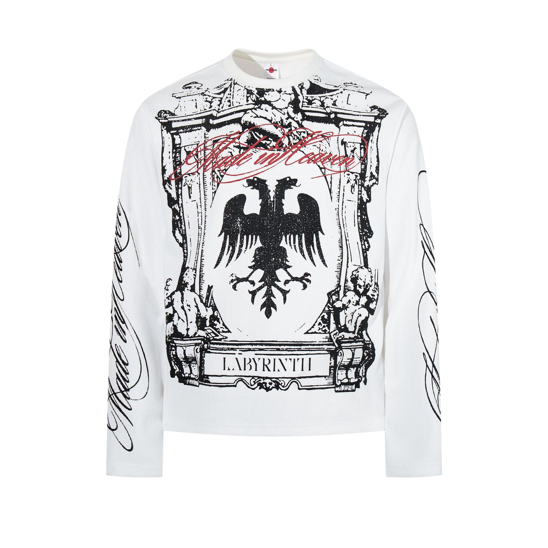 Graffiti printed long sleeved T-shirt for men