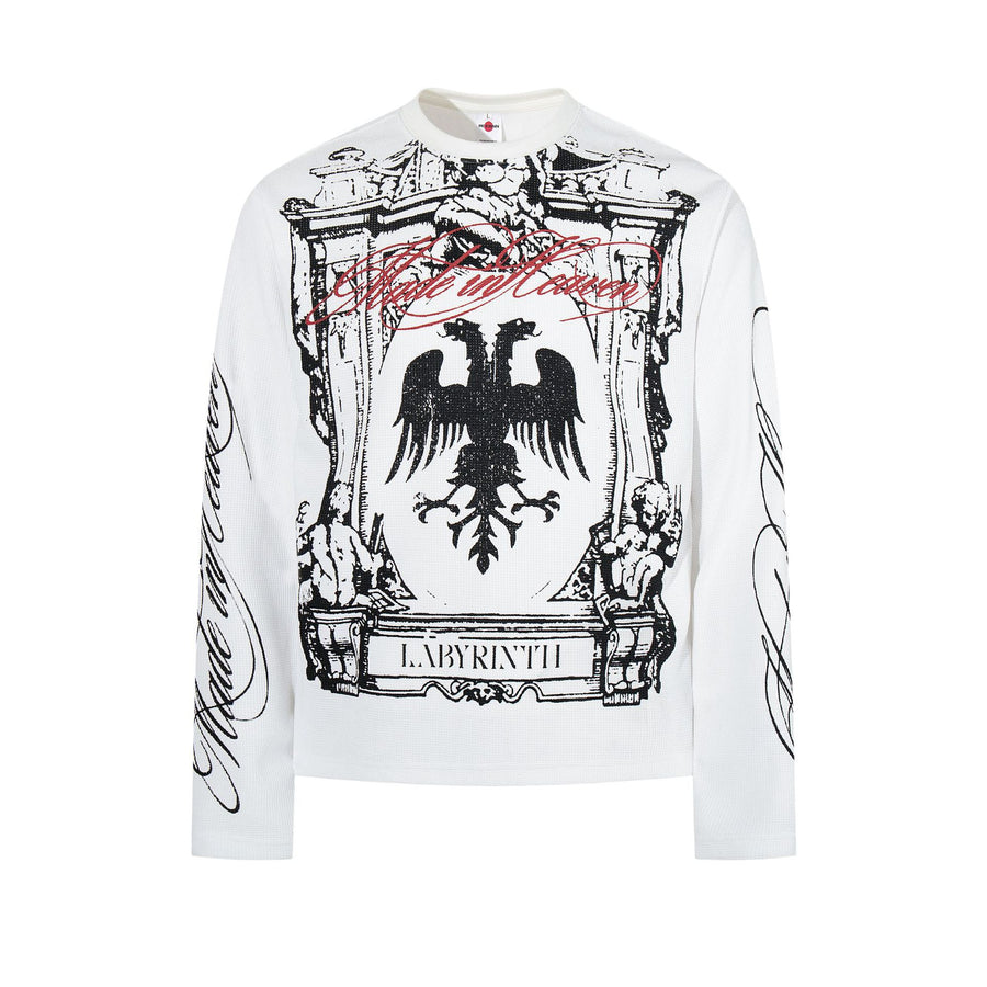Graffiti printed long sleeved T-shirt for men