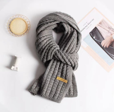 Autumn and winter neck scarf shawl, warm solid color