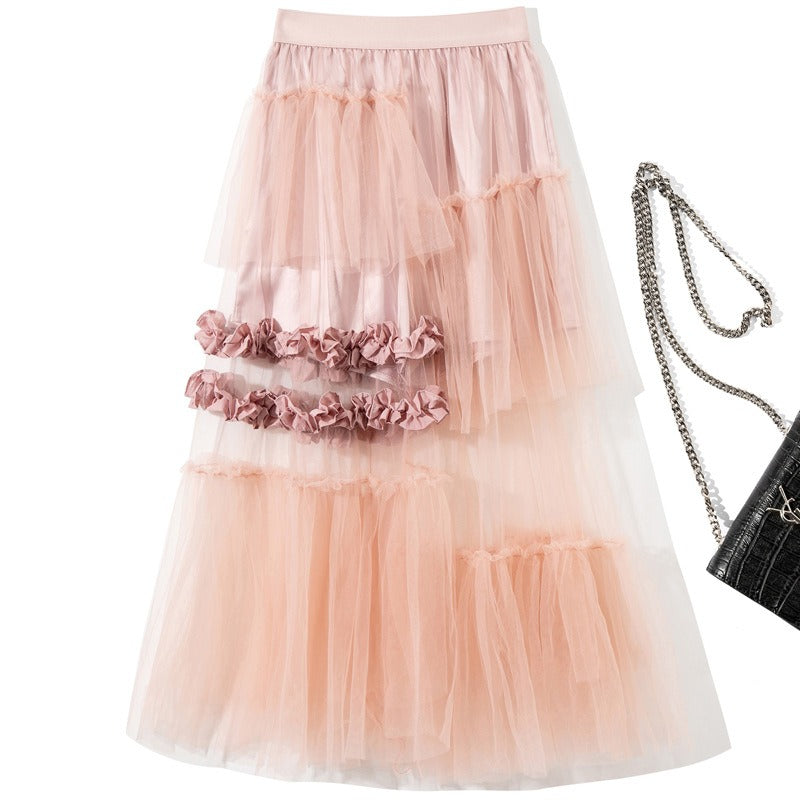 Women's Splicing Trouser Skirt Irregular Skirt