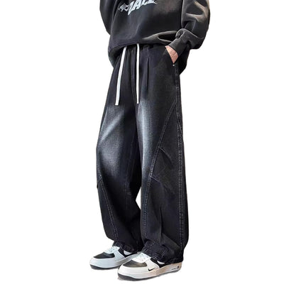 Jeans Men Loose Straight Leg Pants Casual Wide Leg Trouser