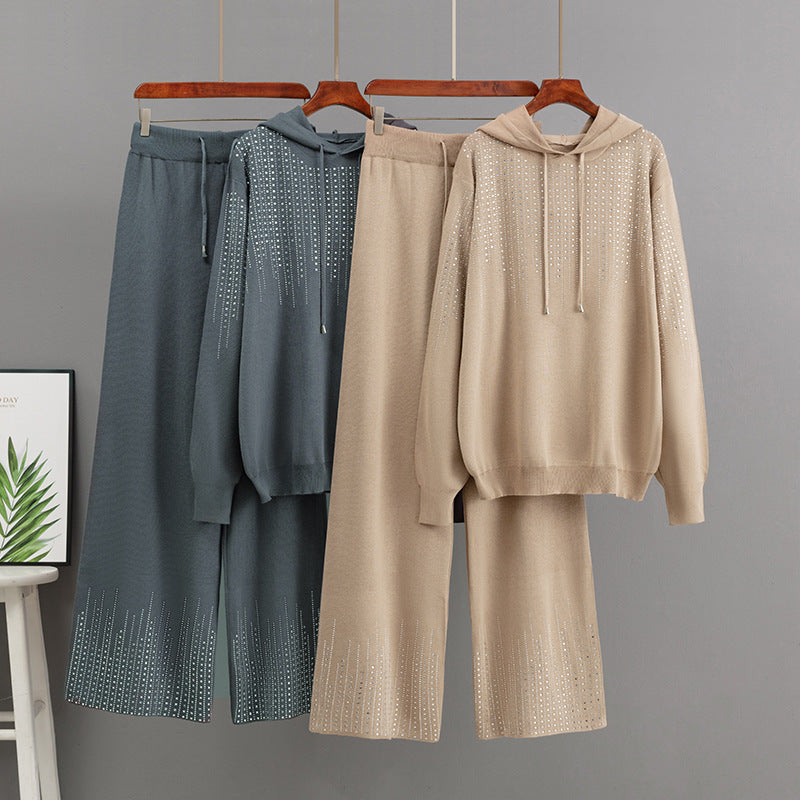 High neck sweater loose suit way