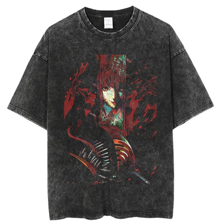 Anime cartoon wash distressed men