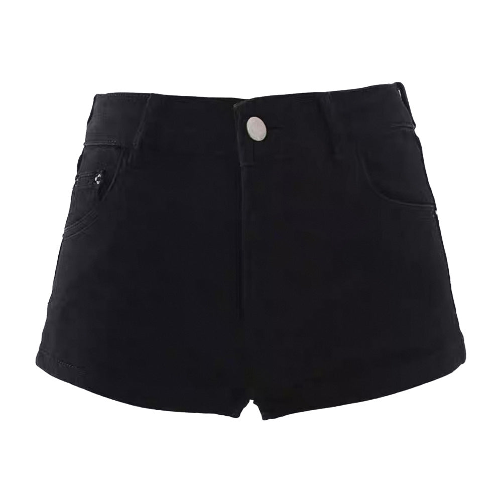 Short Design Elastic Mini Denim Shorts for Women