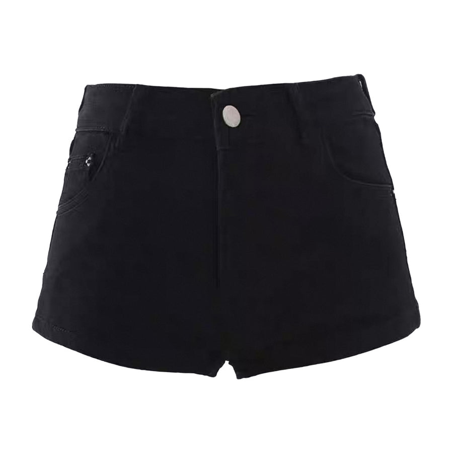 Short Design Elastic Mini Denim Shorts for Women