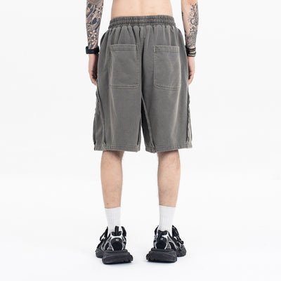 retro heavyweight washed casual shorts