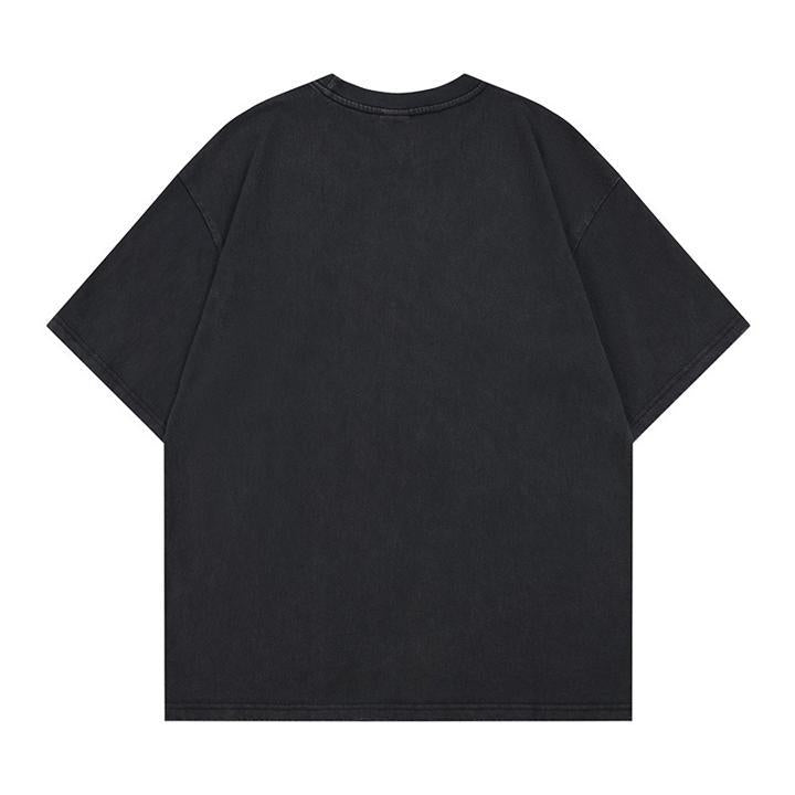 Washed and worn short sleeved T-shirt for men