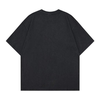 Washed and worn short sleeved T-shirt for men
