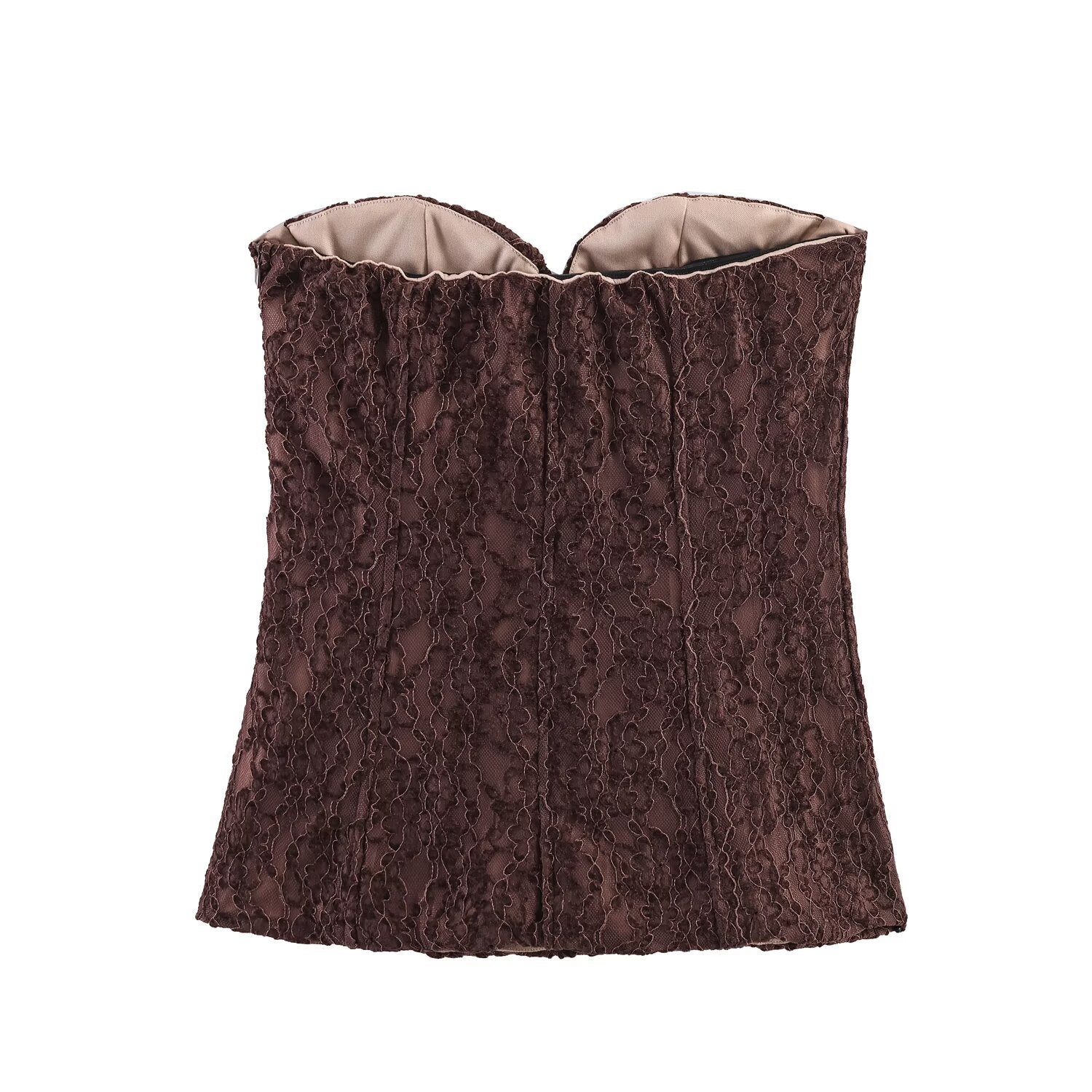 Chic Velvet Lace Bodysuit Crop Top for Women