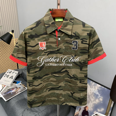 Camouflage Short Sleeve Polo Shirt for Men