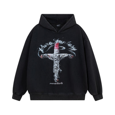 Cross shaped letter hoodie