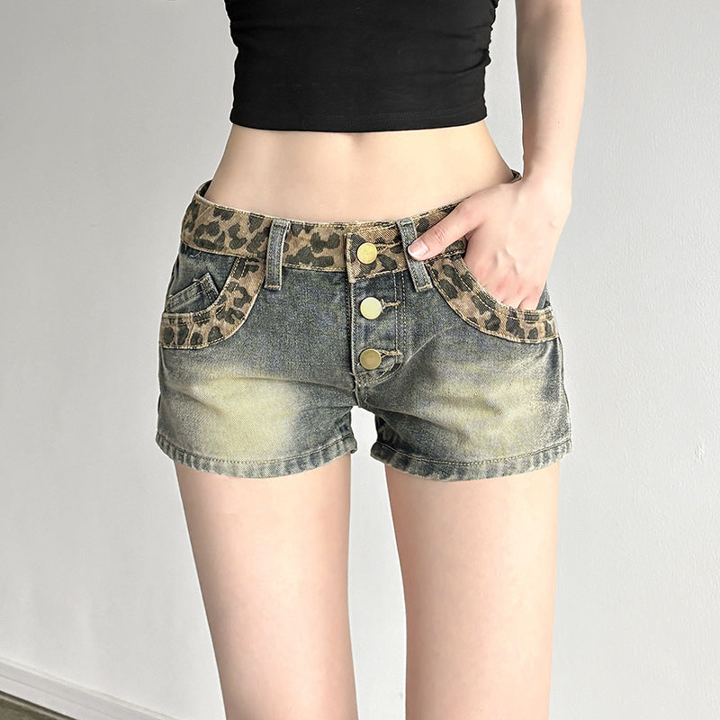 Low Waist Denim Shorts for Women Spicy Slimming Button Ultra Short Hot Pants Trendy