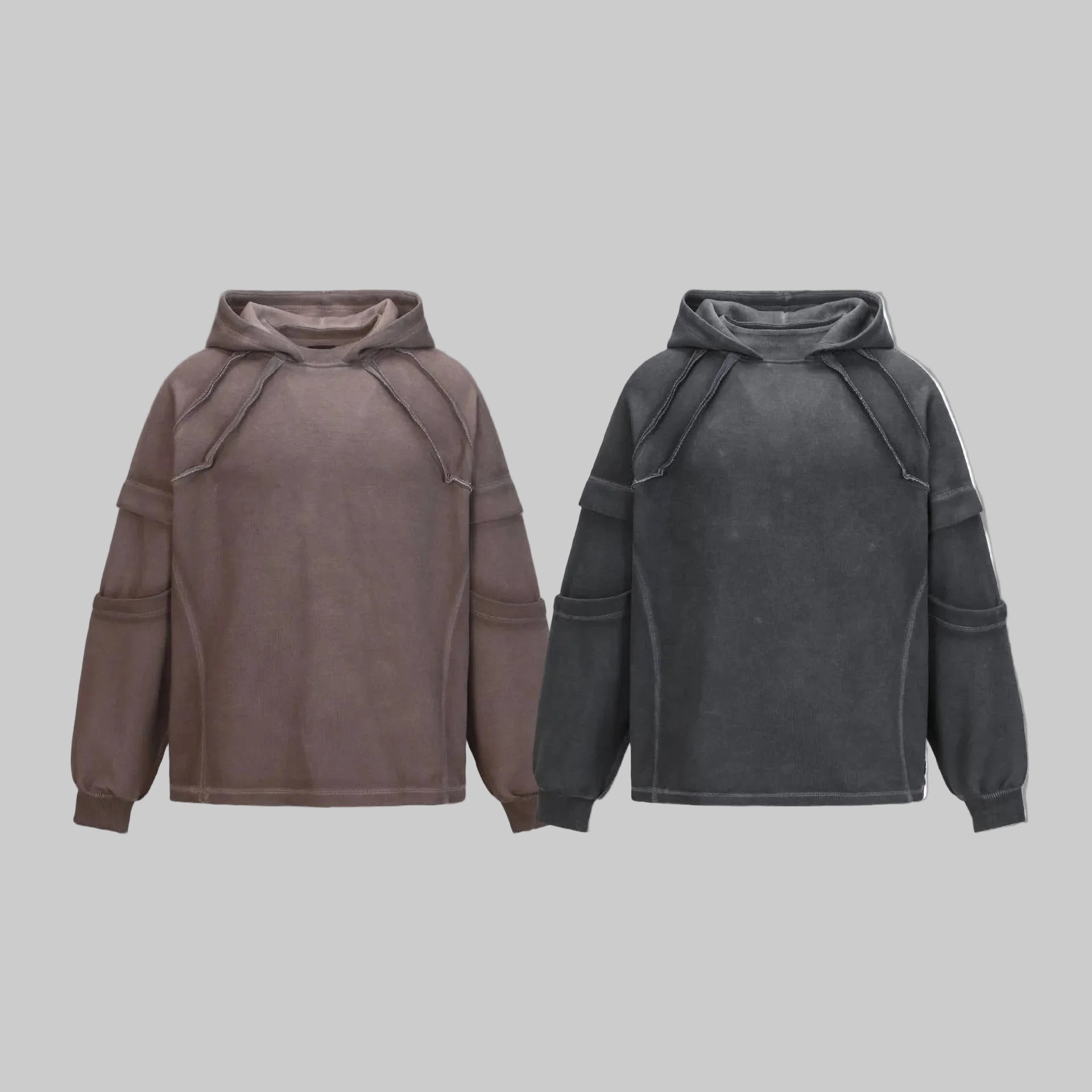 exposed loop spliced hoodie