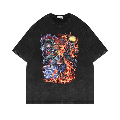 Anime cartoon wash distressed men