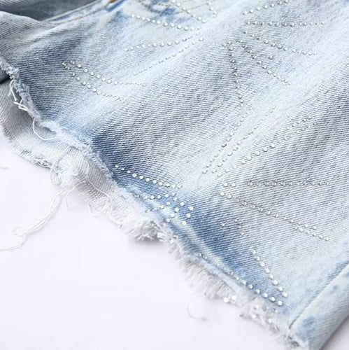 Mid-Waist Denim Shorts for Women