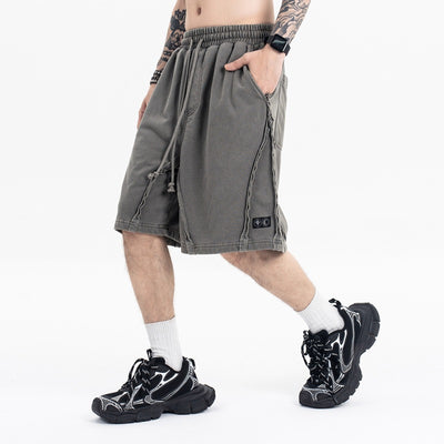 retro heavyweight washed casual shorts