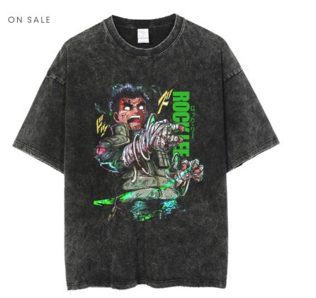 Anime cartoon wash distressed men