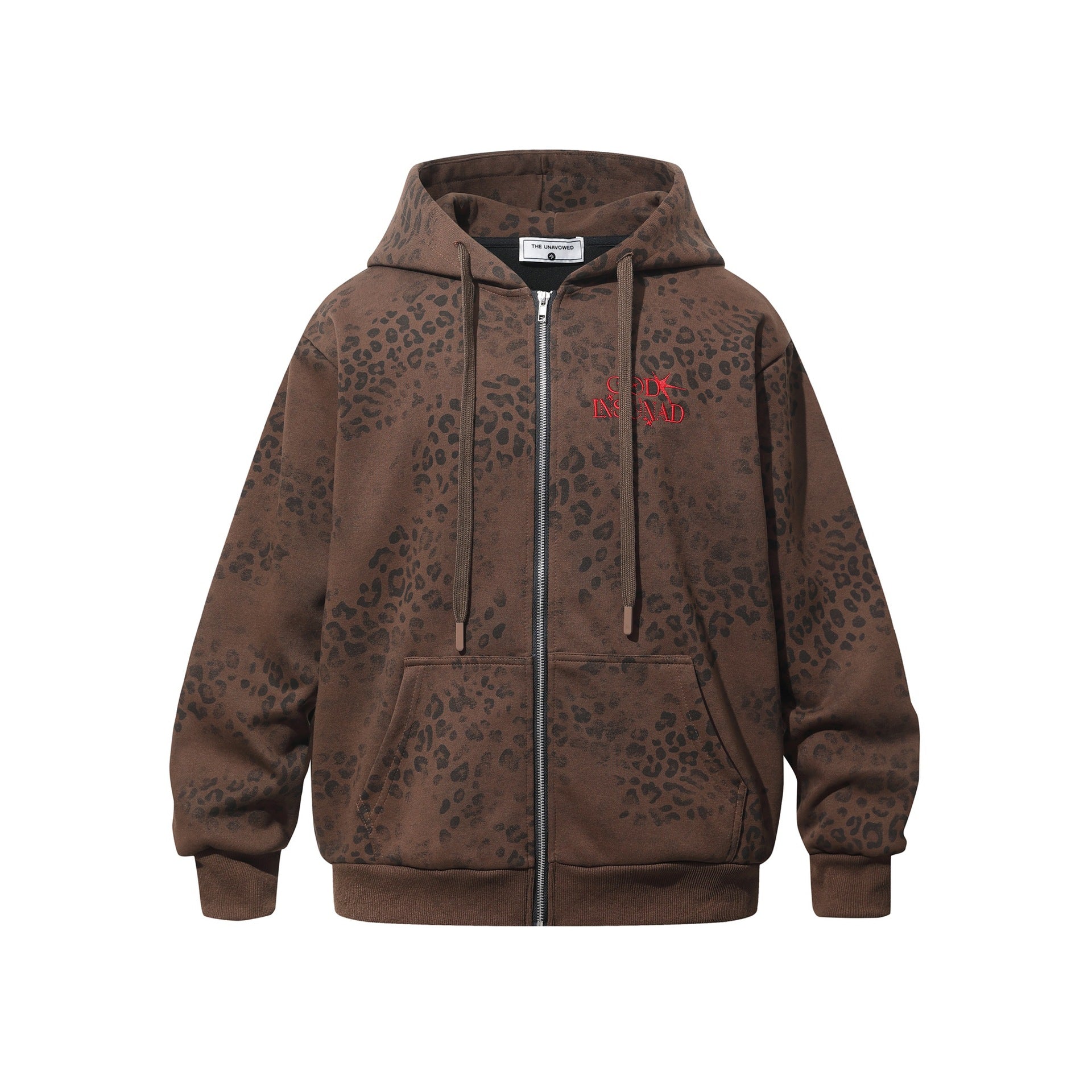 leopard print zip up hoodie