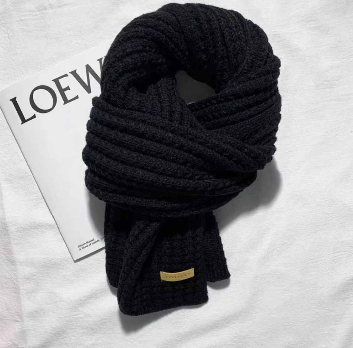 Autumn and winter neck scarf shawl, warm solid color