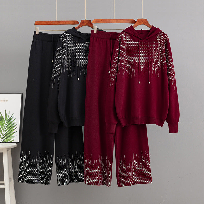 High neck sweater loose suit way