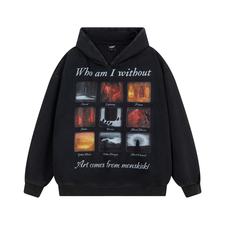 Nine grid art hoodie