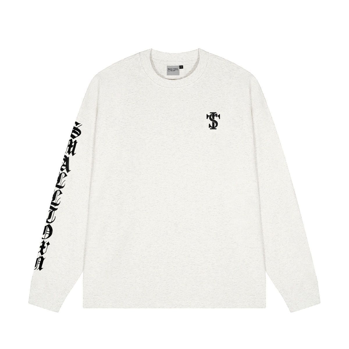 White Letter Oversized Long Sleeve T-Shirt for Men and Women