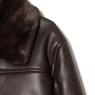 Casual fur collar faux fur jacket