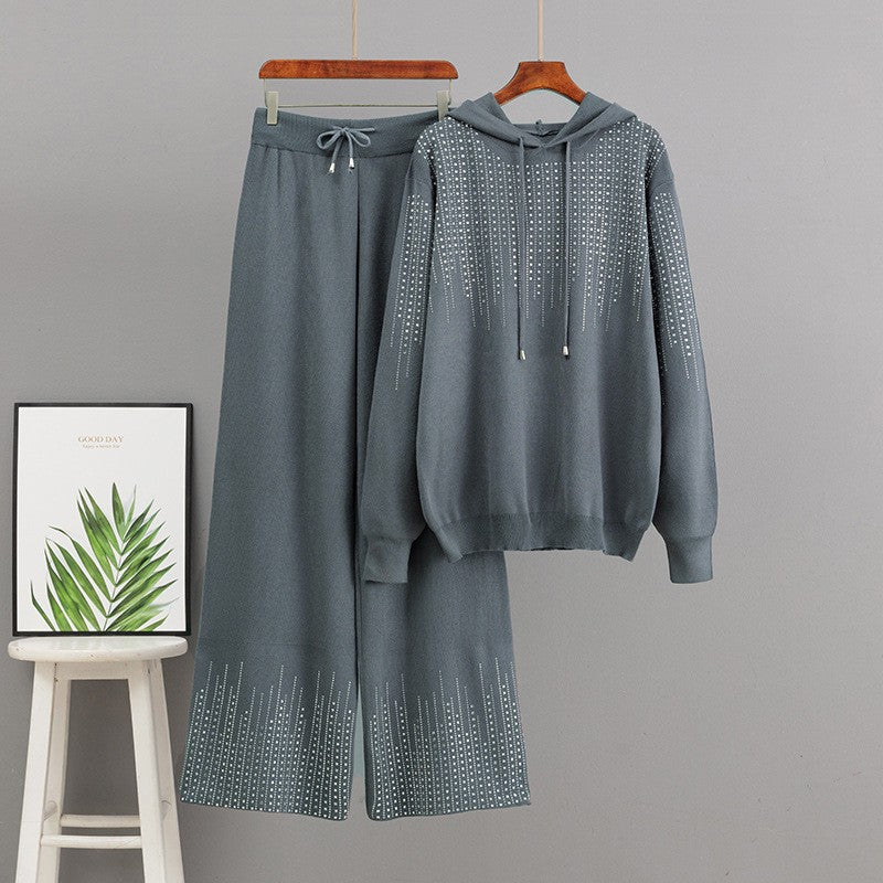High neck sweater loose suit way